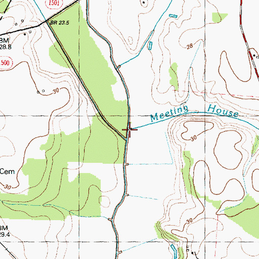 Topographic Map of Meeting House Branch, NC