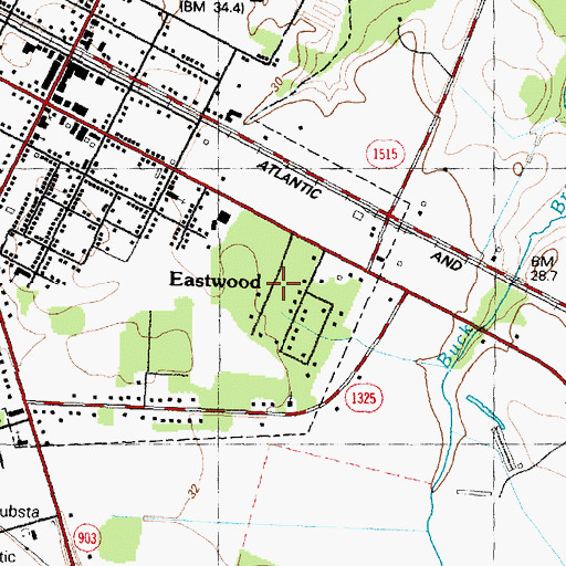 Topographic Map of Eastwood, NC