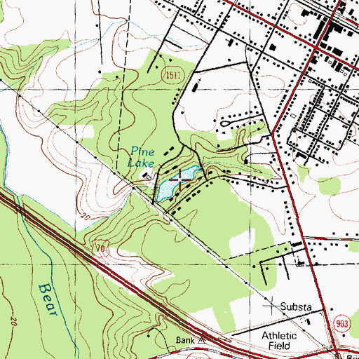 Topographic Map of Pine Lake, NC