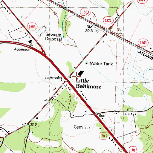 Topographic Map of Little Baltimore, NC