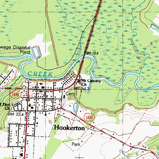 Topographic Map of Mount Calvary Church, NC