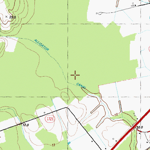 Topographic Map of Alligator Canal, NC