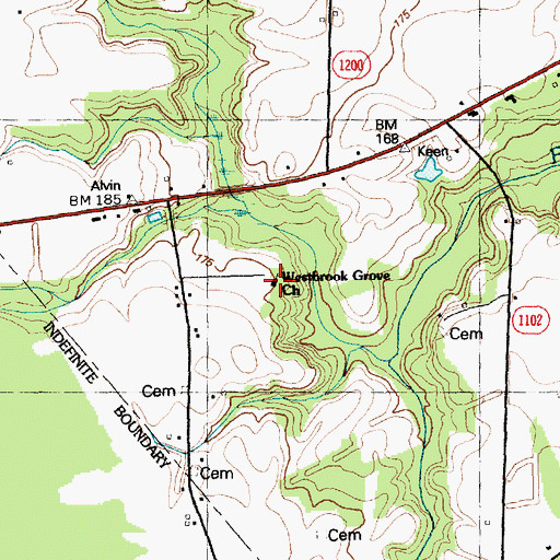 Topographic Map of Westbrook Grove Church, NC