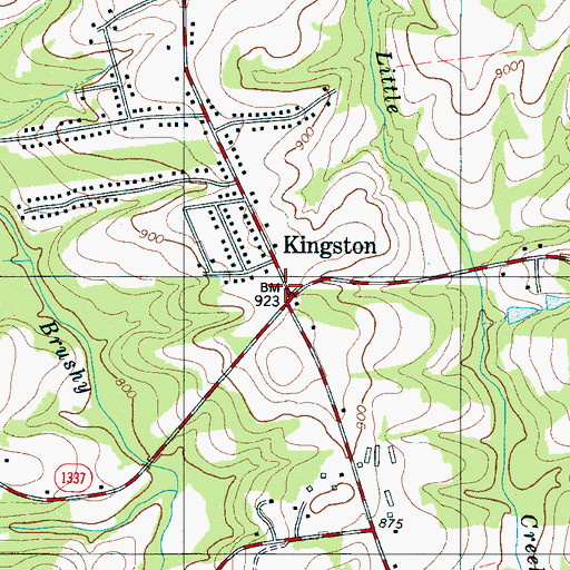Topographic Map of Kingstown, NC