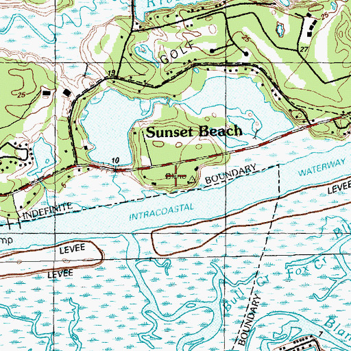 Topographic Map of Blane Landing, NC