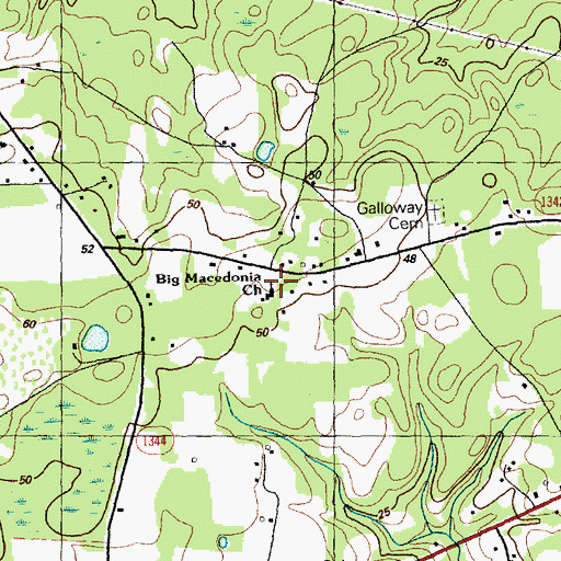 Topographic Map of Big Macedonia Church, NC