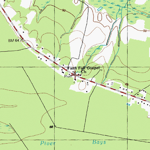 Topographic Map of Piver, NC