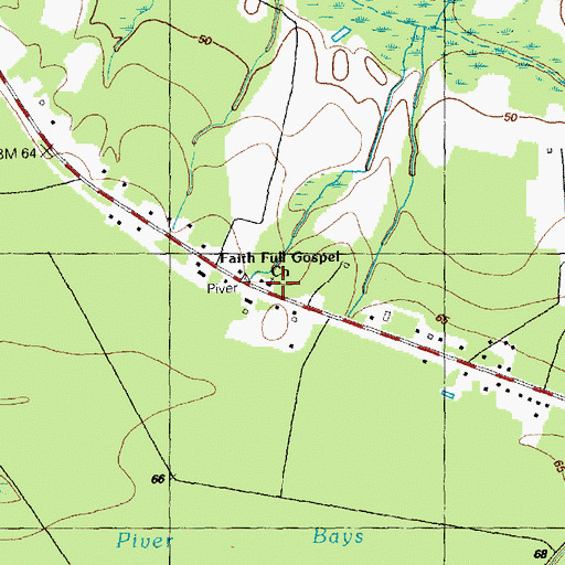 Topographic Map of Faith Full Gospel Church, NC