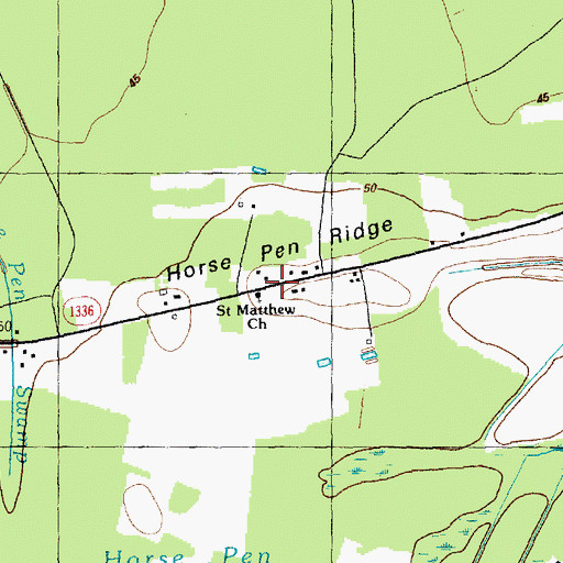 Topographic Map of Saint Matthew Church, NC