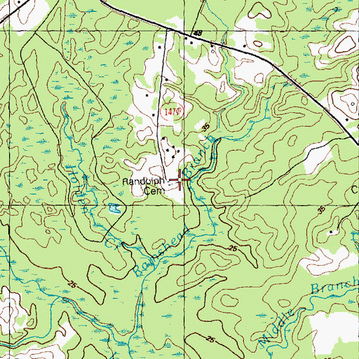 Topographic Map of Randolph Cemetery, NC