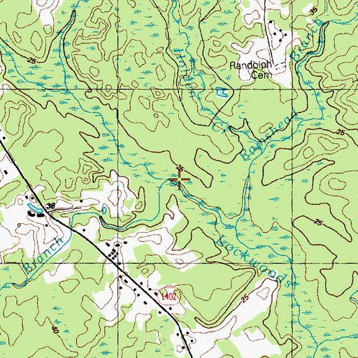 Topographic Map of Buck Branch, NC