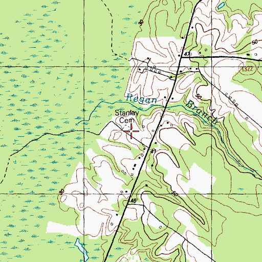 Topographic Map of Stanley Cemetery, NC
