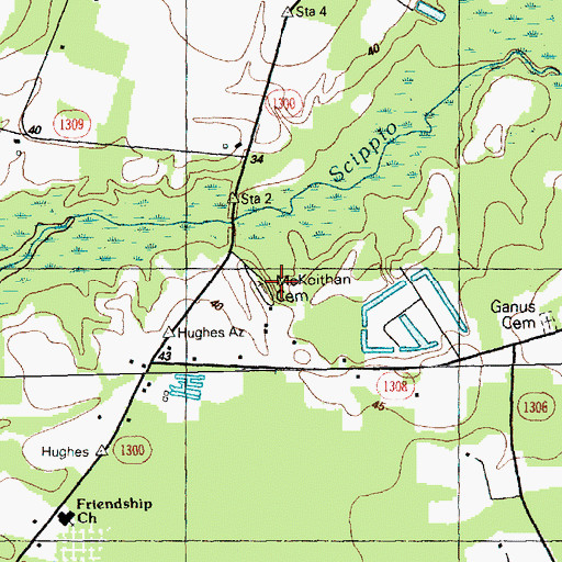 Topographic Map of McKeithan Cemetery, NC