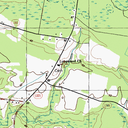 Topographic Map of Longwood Church, NC