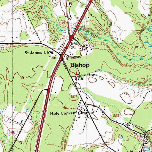 Topographic Map of New Hope Church, NC