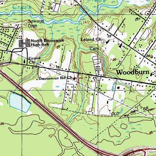 Topographic Map of Damascus Road Church, NC