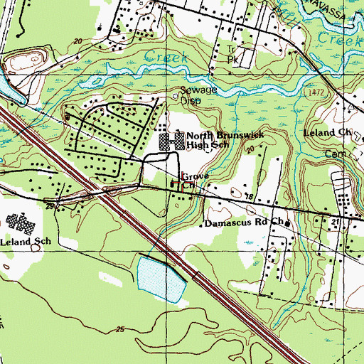 Topographic Map of Grove Church, NC