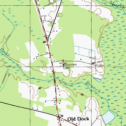 Topographic Map of Blackmon Cemetery, NC