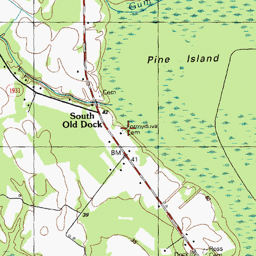 Topographic Map of Formyduval Cemetery, NC