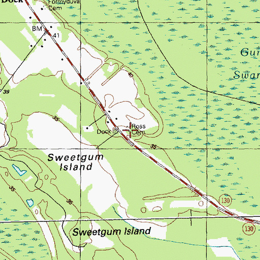 Topographic Map of Ross Cemetery, NC