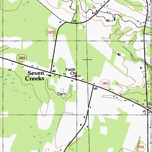 Topographic Map of Faith Church, NC