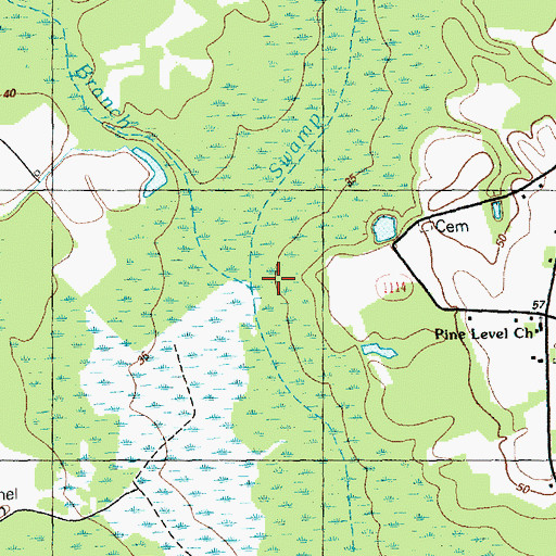 Topographic Map of Big Branch, NC