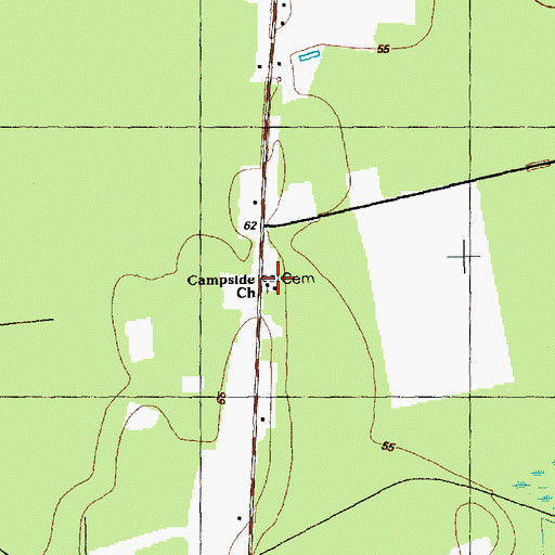 Topographic Map of Campside Church, NC