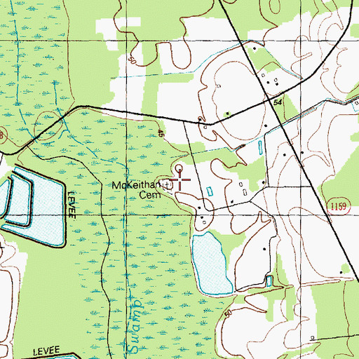 Topographic Map of McKeithan Cemetery, NC