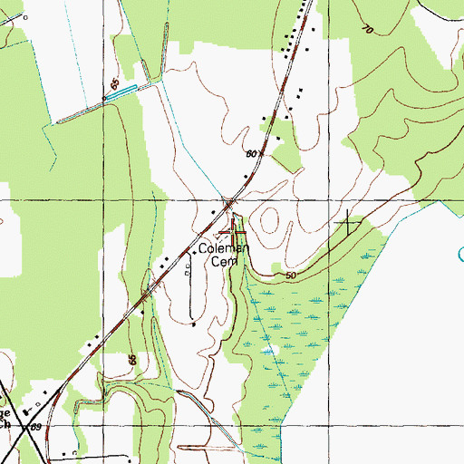 Topographic Map of Coleman Cemetery, NC