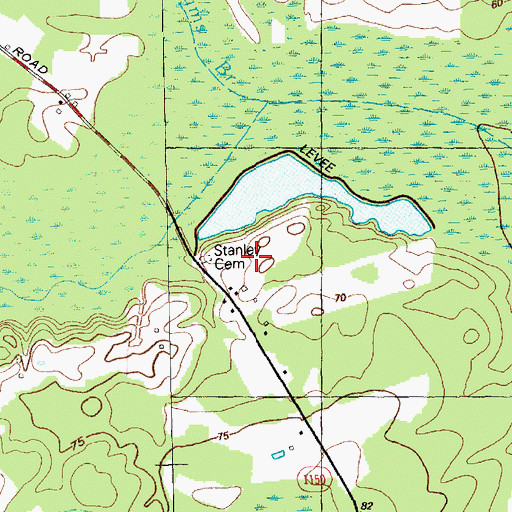 Topographic Map of Stanley Cemetery, NC