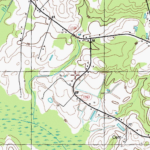 Topographic Map of Antioch Church, NC