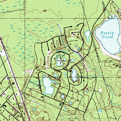 Topographic Map of Harper Lake, NC