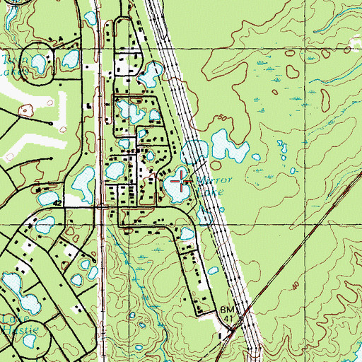 Topographic Map of Mirror Lake, NC