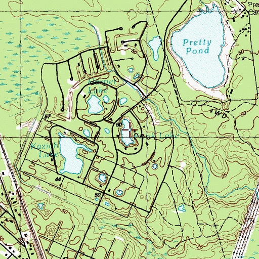 Topographic Map of Frink Lake, NC