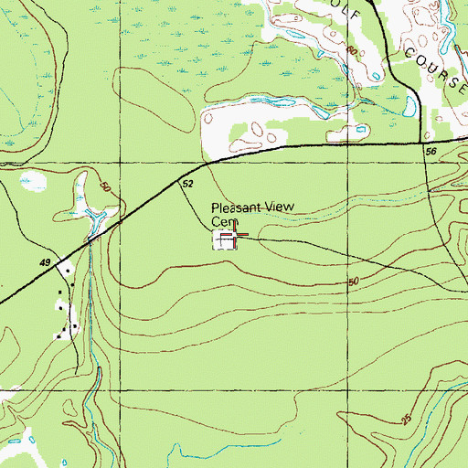 Topographic Map of Pleasant View Cemetery, NC
