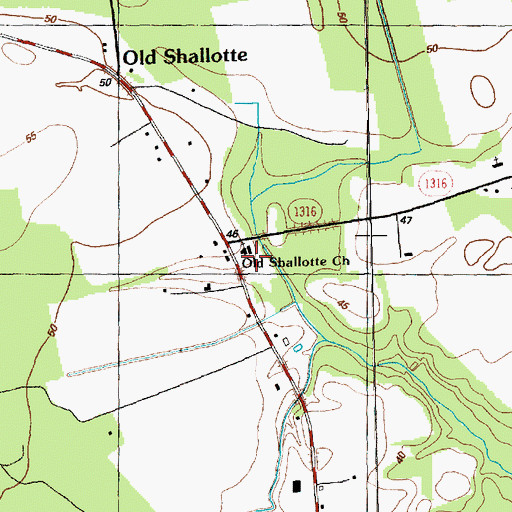 Topographic Map of Bethel Church, NC