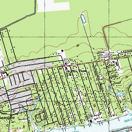 Topographic Map of Ocean View Church, NC