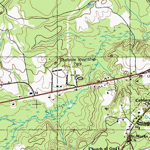 Topographic Map of Shallotte Township Park, NC