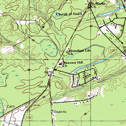 Topographic Map of Pleasant Hill Church, NC