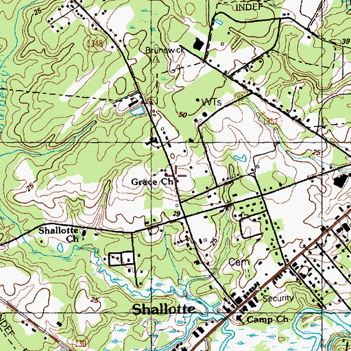 Topographic Map of Grace Church, NC