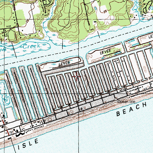 Topographic Map of Ocean Isle Beach, NC