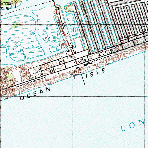 Topographic Map of Ocean Isle Beach, NC