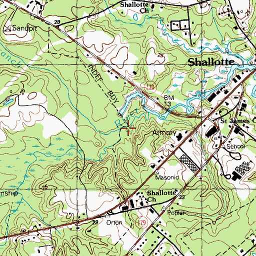 Topographic Map of Lookout Branch, NC