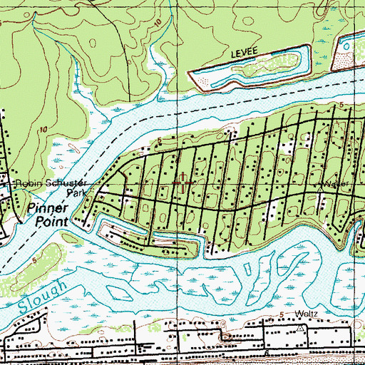 Topographic Map of Robin Schusta Park, NC