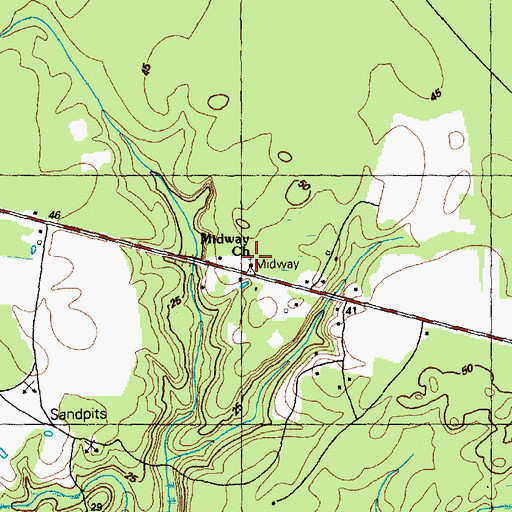 Topographic Map of Midway Church, NC