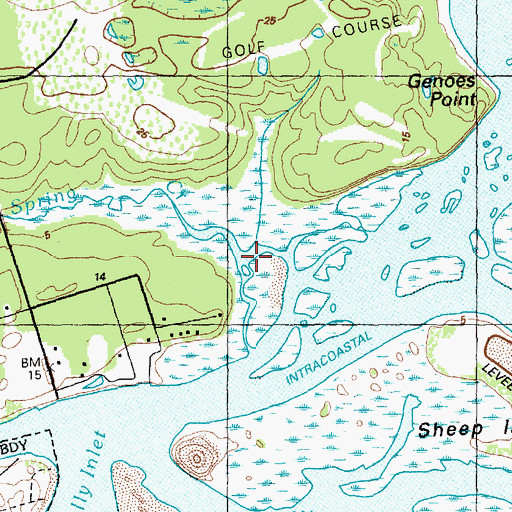 Topographic Map of Spring Creek, NC