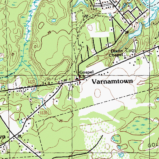 Topographic Map of Gospel Church, NC