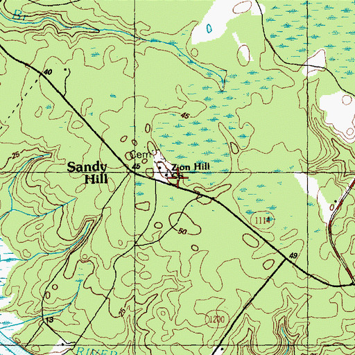 Topographic Map of Zion Hill Church, NC