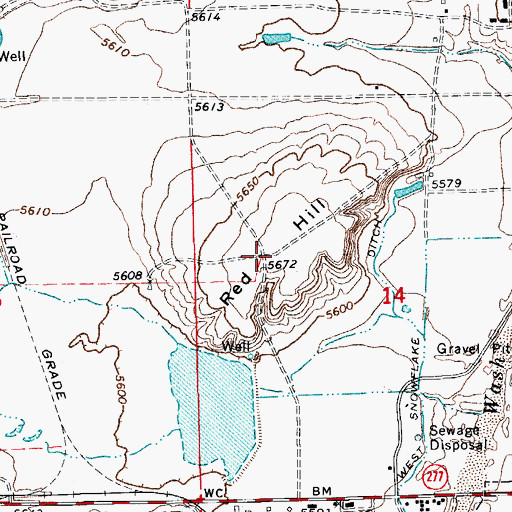 Topographic Map of Red Hill, AZ