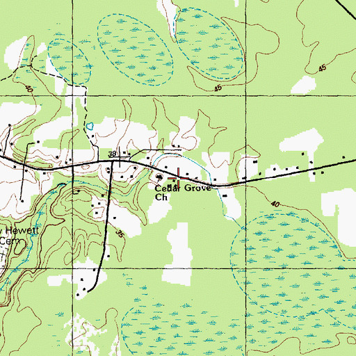 Topographic Map of Cedar Grove Church, NC